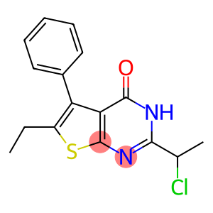 2-(1-chloroethyl)-6-ethyl-5-phenyl-3H,4H-thieno[2,3-d]pyrimidin-4-one