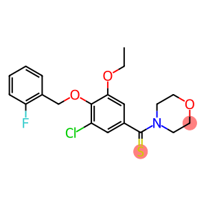 [3-chloro-5-ethoxy-4-[(2-fluorophenyl)methoxy]phenyl]-morpholin-4-yl-methanethione