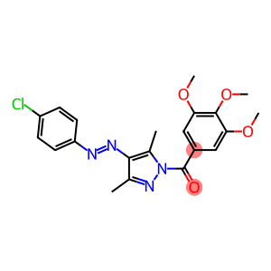 {4-[2-(4-chlorophenyl)diaz-1-enyl]-3,5-dimethyl-1H-pyrazol-1-yl}(3,4,5-trimethoxyphenyl)methanone