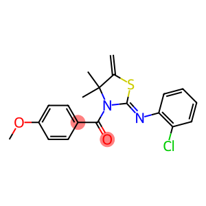 {2-[(2-chlorophenyl)imino]-4,4-dimethyl-5-methylidene-1,3-thiazolan-3-yl}(4-methoxyphenyl)methanone