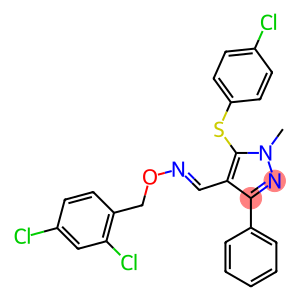 5-[(4-CHLOROPHENYL)SULFANYL]-1-METHYL-3-PHENYL-1H-PYRAZOLE-4-CARBALDEHYDE O-(2,4-DICHLOROBENZYL)OXIME