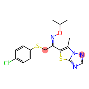 2-[(4-chlorophenyl)sulfanyl]-1-(6-methyl[1,3]thiazolo[3,2-b][1,2,4]triazol-5-yl)-1-ethanone O-isopropyloxime