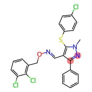 5-[(4-CHLOROPHENYL)SULFANYL]-1-METHYL-3-PHENYL-1H-PYRAZOLE-4-CARBALDEHYDE O-(2,3-DICHLOROBENZYL)OXIME