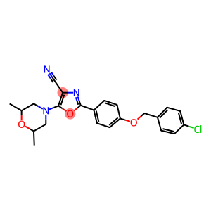 2-{4-[(4-chlorobenzyl)oxy]phenyl}-5-(2,6-dimethyl-4-morpholinyl)-1,3-oxazole-4-carbonitrile