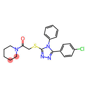 1-({[5-(4-chlorophenyl)-4-phenyl-4H-1,2,4-triazol-3-yl]sulfanyl}acetyl)piperidine