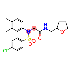 2-{[(4-chlorophenyl)sulfonyl]-3,4-dimethylanilino}-N-(tetrahydro-2-furanylmethyl)acetamide