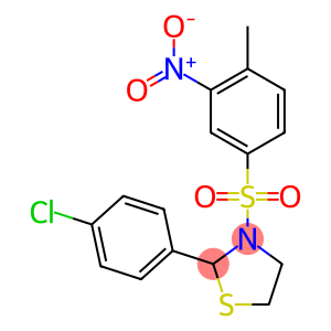 2-(4-chlorophenyl)-3-({3-nitro-4-methylphenyl}sulfonyl)-1,3-thiazolidine