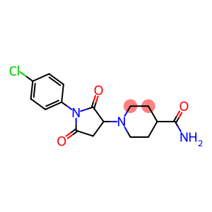 1-[1-(4-chlorophenyl)-2,5-dioxo-3-pyrrolidinyl]-4-piperidinecarboxamide