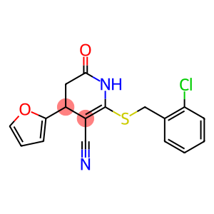 2-[(2-chlorobenzyl)sulfanyl]-4-(2-furyl)-6-oxo-1,4,5,6-tetrahydro-3-pyridinecarbonitrile