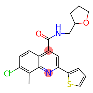 7-chloro-8-methyl-N-(tetrahydro-2-furanylmethyl)-2-(2-thienyl)-4-quinolinecarboxamide