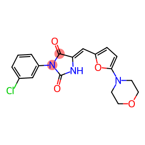 3-(3-chlorophenyl)-5-{[5-(4-morpholinyl)-2-furyl]methylene}-2,4-imidazolidinedione