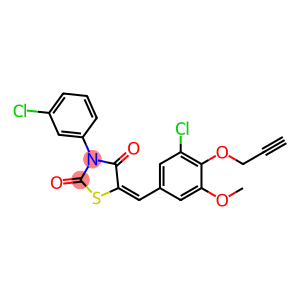 5-[3-chloro-5-methoxy-4-(2-propynyloxy)benzylidene]-3-(3-chlorophenyl)-1,3-thiazolidine-2,4-dione