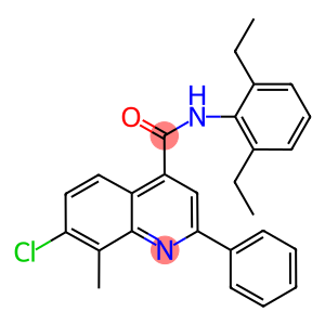 7-chloro-N-(2,6-diethylphenyl)-8-methyl-2-phenyl-4-quinolinecarboxamide