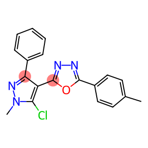 2-(5-CHLORO-1-METHYL-3-PHENYL-1H-PYRAZOL-4-YL)-5-(4-METHYLPHENYL)-1,3,4-OXADIAZOLE