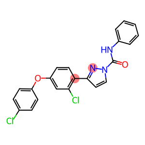 3-[2-CHLORO-4-(4-CHLOROPHENOXY)PHENYL]-N-PHENYL-1H-PYRAZOLE-1-CARBOXAMIDE