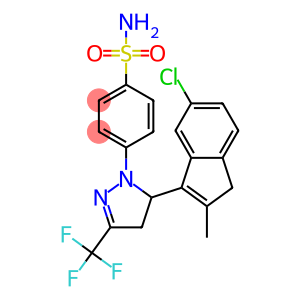 4-[5-(6-CHLORO-2-METHYL-3H-INDEN-1-YL)-3-TRIFLUOROMETHYL-4,5-DIHYDRO-PYRAZOL-1-YL]-BENZENESULFONAMIDE