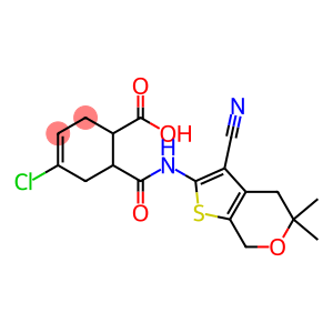 4-chloro-6-{[(3-cyano-5,5-dimethyl-4,7-dihydro-5H-thieno[2,3-c]pyran-2-yl)amino]carbonyl}-3-cyclohexene-1-carboxylic acid