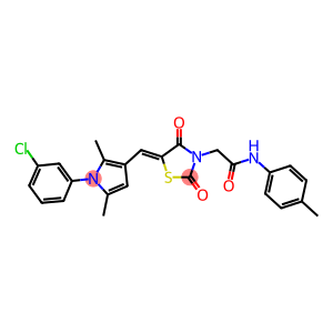 2-(5-{[1-(3-chlorophenyl)-2,5-dimethyl-1H-pyrrol-3-yl]methylene}-2,4-dioxo-1,3-thiazolidin-3-yl)-N-(4-methylphenyl)acetamide