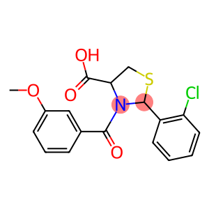 2-(2-chlorophenyl)-3-(3-methoxybenzoyl)-1,3-thiazolidine-4-carboxylic acid