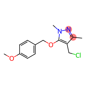 4-(chloromethyl)-5-[(4-methoxyphenyl)methoxy]-1,3-dimethyl-1H-pyrazole