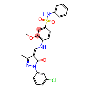 4-({[1-(3-chlorophenyl)-3-methyl-5-oxo-1,5-dihydro-4H-pyrazol-4-ylidene]methyl}amino)-3-methoxy-N-phenylbenzenesulfonamide