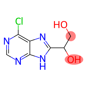 1-(6-chloro-9H-purin-8-yl)ethane-1,2-diol