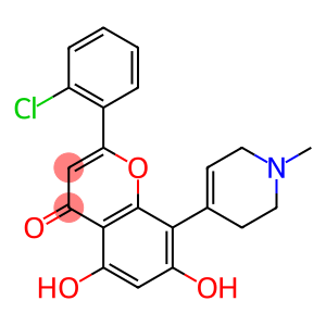 2-(2-chlorophenyl)-5,7-dihydroxy-8-(2,3,6-trihydro-1-methylpyridin-4-yl)benzopyran-4-one