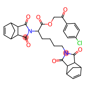 2-(4-chlorophenyl)-2-oxoethyl 2,6-bis(3,5-dioxo-4-azatricyclo[5.2.1.0~2,6~]dec-8-en-4-yl)hexanoate