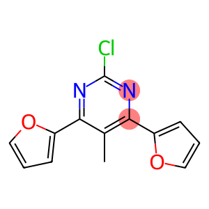 2-Chloro-4-(2-furanyl)-6-(2-furanyl)-5-methylpyrimidine