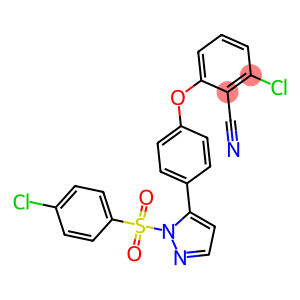 2-chloro-6-(4-{1-[(4-chlorophenyl)sulfonyl]-1H-pyrazol-5-yl}phenoxy)benzonitrile
