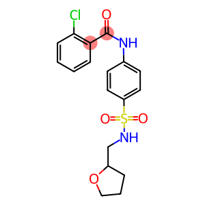 2-chloro-N-(4-{[(tetrahydro-2-furanylmethyl)amino]sulfonyl}phenyl)benzamide