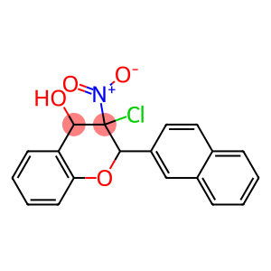 3-Chloro-3,4-dihydro-4-hydroxy-3-nitro-2-(2-naphtyl)-2H-1-benzopyran