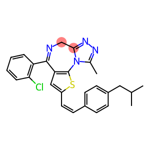 4-(2-Chlorophenyl)-2-[(Z)-2-(4-isobutylphenyl)ethenyl]-9-methyl-6H-thieno[3,2-f][1,2,4]triazolo[4,3-a][1,4]diazepine
