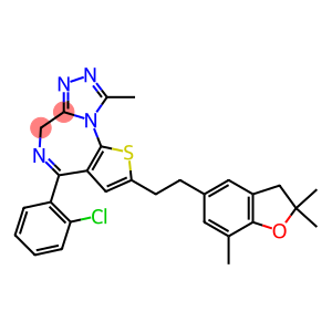 4-(2-Chlorophenyl)-2-[2-[(2,3-dihydro-2,2,7-trimethylbenzofuran)-5-yl]ethyl]-9-methyl-6H-thieno[3,2-f][1,2,4]triazolo[4,3-a][1,4]diazepine