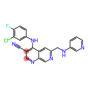 4-(3-chloro-4-fluorophenylamino)-6-((pyridin-3-ylamino)methyl)-1,7-naphthyridine-3-carbonitrile