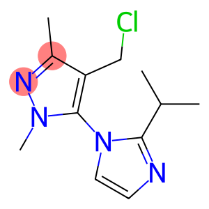 4-(chloromethyl)-1,3-dimethyl-5-[2-(propan-2-yl)-1H-imidazol-1-yl]-1H-pyrazole