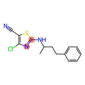 4-chloro-2-[(1-methyl-3-phenylpropyl)amino]-1,3-thiazole-5-carbonitrile