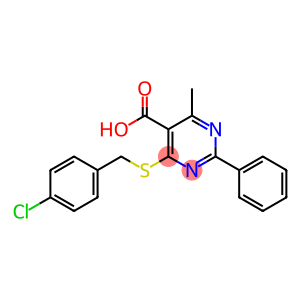 4-[(4-chlorobenzyl)thio]-6-methyl-2-phenylpyrimidine-5-carboxylic acid