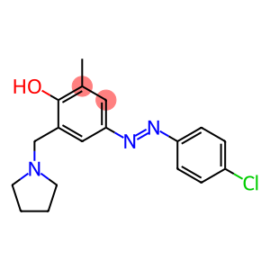 4-[2-(4-chlorophenyl)diaz-1-enyl]-2-methyl-6-(tetrahydro-1H-pyrrol-1-ylmethyl)phenol