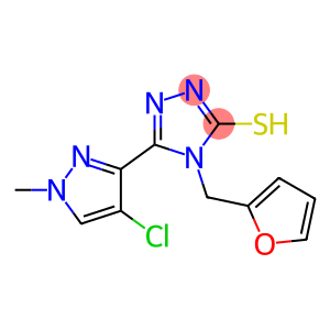 5-(4-chloro-1-methyl-1H-pyrazol-3-yl)-4-(2-furylmethyl)-4H-1,2,4-triazole-3-thiol