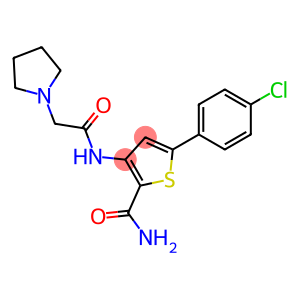 5-(4-chlorophenyl)-3-[(2-tetrahydro-1H-pyrrol-1-ylacetyl)amino]thiophene-2-carboxamide