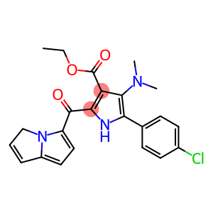 5-(4-Chlorophenyl)-4-dimethylamino-2-(pyrrolizinocarbonyl)-1H-pyrrole-3-carboxylic acid ethyl ester