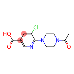 5-chloro-6-(4-acetylpiperazin-1-yl)pyridine-3-carboxylic acid