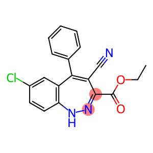 7-Chloro-5-phenyl-4-cyano-1H-1,2-benzodiazepine-3-carboxylic acid ethyl ester