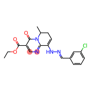 9-[2-(3-Chlorobenzylidene)hydrazino]-6-methyl-6,7-dihydro-4-oxo-4H-pyrido[1,2-a]pyrimidine-3-carboxylic acid ethyl ester