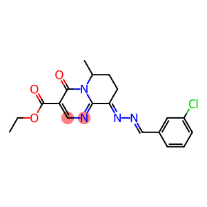 9-[2-(3-Chlorobenzylidene)hydrazono]-6-methyl-6,7,8,9-tetrahydro-4-oxo-4H-pyrido[1,2-a]pyrimidine-3-carboxylic acid ethyl ester