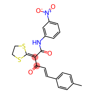 2-(1,3-dithiolan-2-ylidene)-N-{3-nitrophenyl}-5-(4-methylphenyl)-3-oxo-4-pentenamide