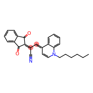 2-(1,3-dioxo-1,3-dihydro-2H-inden-2-ylidene)-3-(1-hexyl-4(1H)-quinolinylidene)propanenitrile