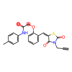 2-(2-{[2,4-dioxo-3-(2-propynyl)-1,3-thiazolidin-5-ylidene]methyl}phenoxy)-N-(4-methylphenyl)acetamide