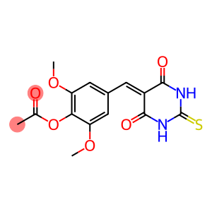 4-[(4,6-dioxo-2-thioxotetrahydro-5(2H)-pyrimidinylidene)methyl]-2,6-dimethoxyphenyl acetate